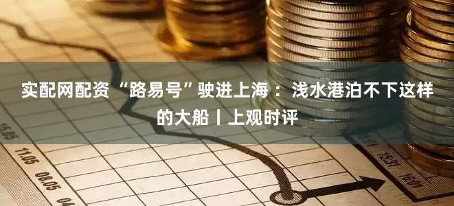 实配网配资 “路易号”驶进上海 ：浅水港泊不下这样的大船丨上观时评